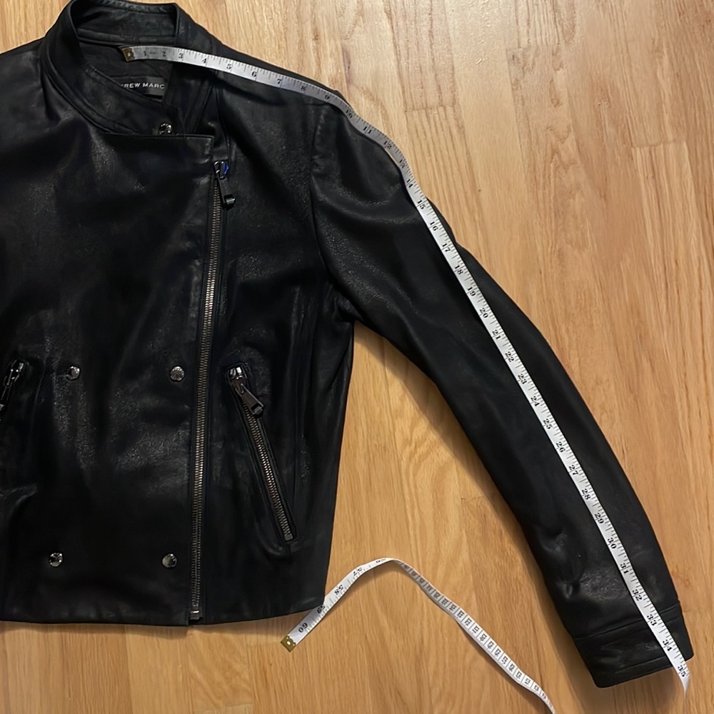 Women’s Genuine Leather Andrew Marc Jacket, pebbled black, size M - Picture 8 of 17